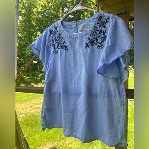 LOFT ruffle cap short sleeve top